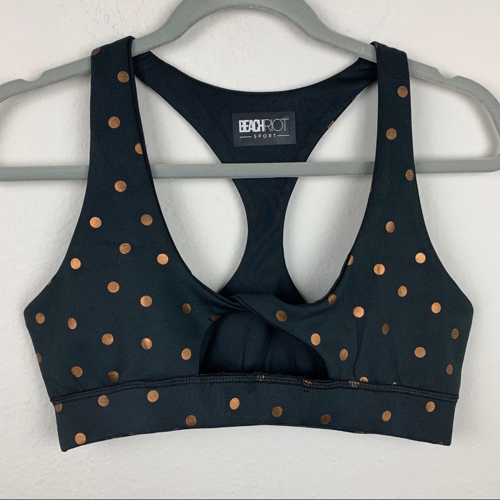 BEACH RIOT Polka Dot Twist Top Sports Bra - Picture 4 of 10